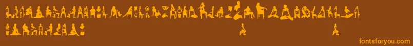 Womansilhouettes Font – Orange Fonts on Brown Background