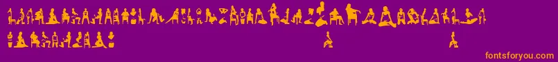 Womansilhouettes Font – Orange Fonts on Purple Background