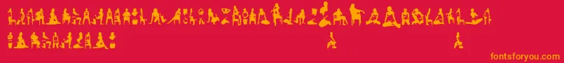 Womansilhouettes Font – Orange Fonts on Red Background