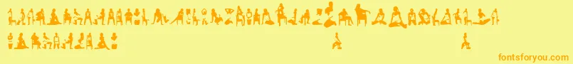 Womansilhouettes Font – Orange Fonts on Yellow Background