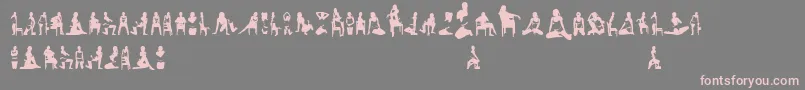 フォントWomansilhouettes – 灰色の背景にピンクのフォント