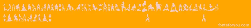 Womansilhouettes Font – Pink Fonts on Orange Background