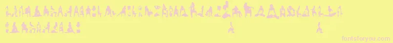Fonte Womansilhouettes – fontes rosa em um fundo amarelo