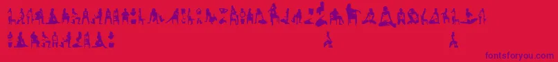 Police Womansilhouettes – polices violettes sur fond rouge