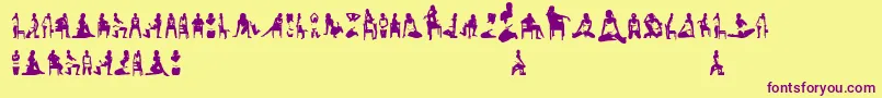 Womansilhouettes Font – Purple Fonts on Yellow Background
