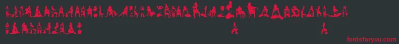 Womansilhouettes-Schriftart – Rote Schriften auf schwarzem Hintergrund