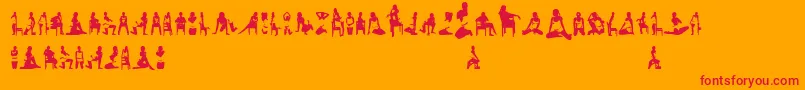 Womansilhouettes Font – Red Fonts on Orange Background
