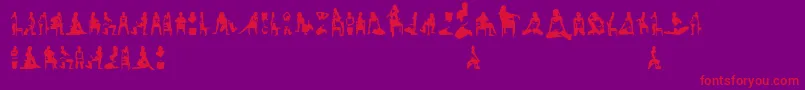 Womansilhouettes-fontti – punaiset fontit violetilla taustalla
