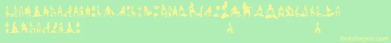 Womansilhouettes Font – Yellow Fonts on Green Background