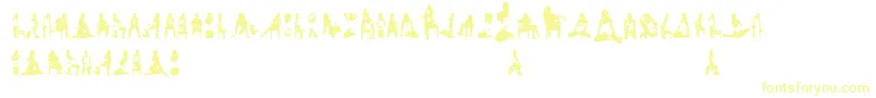 Womansilhouettes-Schriftart – Gelbe Schriften