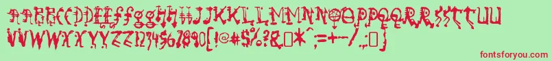 SorundownRegular Font – Red Fonts on Green Background