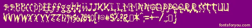Czcionka SorundownRegular – żółte czcionki na fioletowym tle