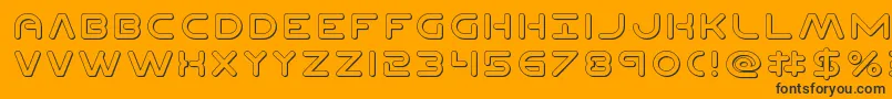 Planetn3D-Schriftart – Schwarze Schriften auf orangefarbenem Hintergrund