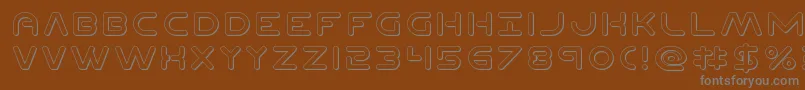 Planetn3D-Schriftart – Graue Schriften auf braunem Hintergrund