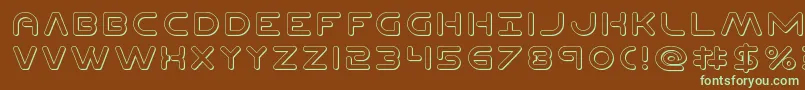 Planetn3D-Schriftart – Grüne Schriften auf braunem Hintergrund