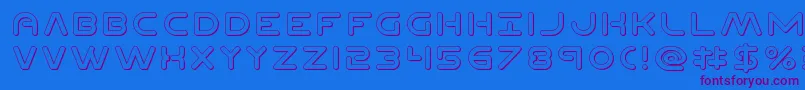Planetn3D-Schriftart – Violette Schriften auf blauem Hintergrund