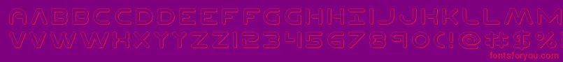 Czcionka Planetn3D – czerwone czcionki na fioletowym tle