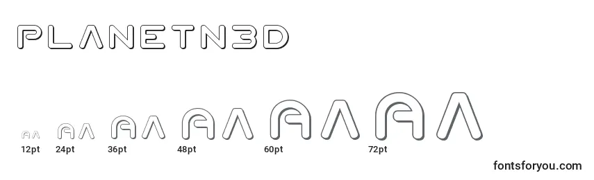 Размеры шрифта Planetn3D