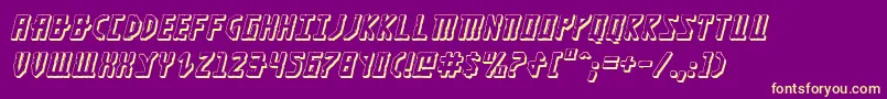 KhazadDum3DItalic Font – Yellow Fonts on Purple Background