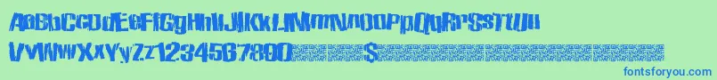 Zombiestate Font – Blue Fonts on Green Background