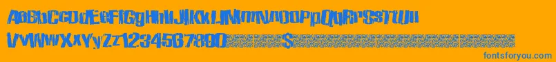 Zombiestate Font – Blue Fonts on Orange Background