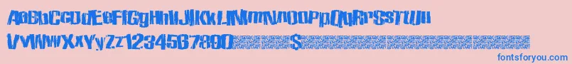Zombiestate Font – Blue Fonts on Pink Background