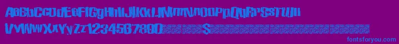 Zombiestate Font – Blue Fonts on Purple Background