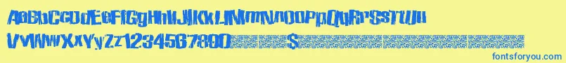 Zombiestate Font – Blue Fonts on Yellow Background