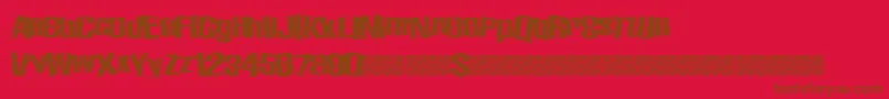 Zombiestate Font – Brown Fonts on Red Background
