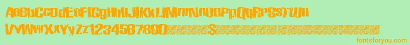 Zombiestate Font – Orange Fonts on Green Background