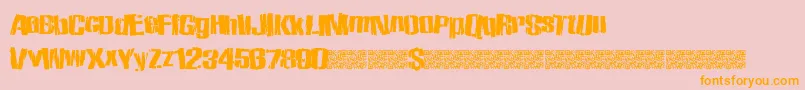 Zombiestate Font – Orange Fonts on Pink Background