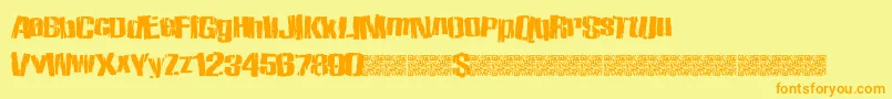Zombiestate Font – Orange Fonts on Yellow Background