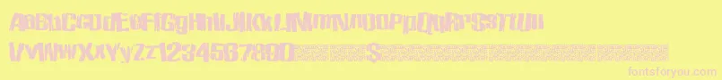 Zombiestate Font – Pink Fonts on Yellow Background