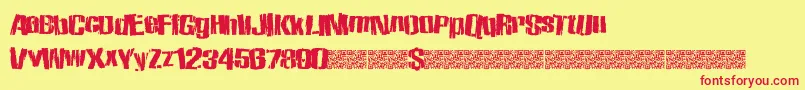 Zombiestate Font – Red Fonts on Yellow Background
