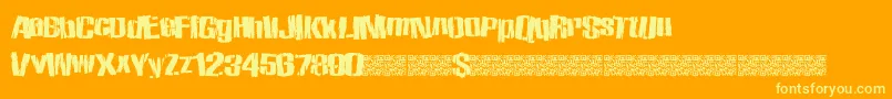 Zombiestate Font – Yellow Fonts on Orange Background