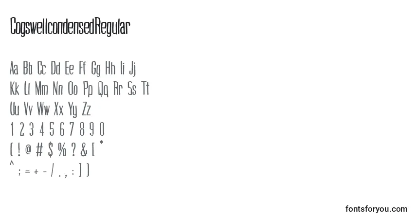 CogswellcondensedRegular-fontti – aakkoset, numerot, erikoismerkit