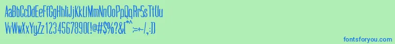 CogswellcondensedRegular Font – Blue Fonts on Green Background