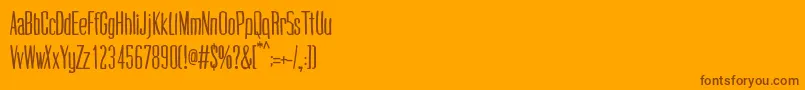 CogswellcondensedRegular-Schriftart – Braune Schriften auf orangefarbenem Hintergrund