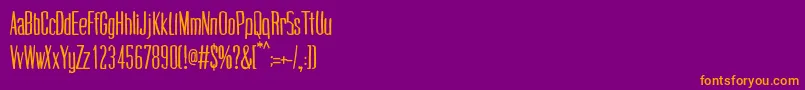 CogswellcondensedRegular Font – Orange Fonts on Purple Background