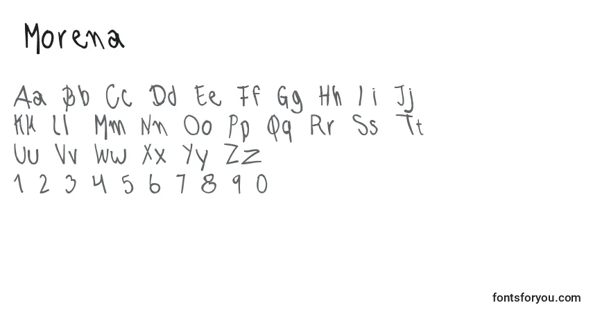 A fonte Morena – alfabeto, números, caracteres especiais