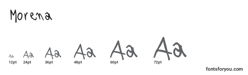 Размеры шрифта Morena
