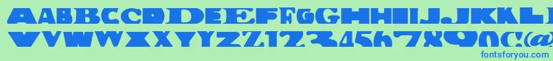 BuildingBloc Font – Blue Fonts on Green Background