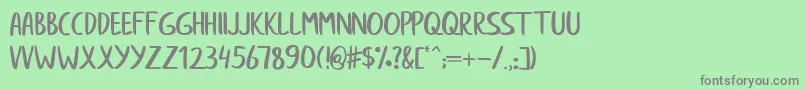 フォントAfanan – 緑の背景に灰色の文字