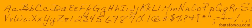 Lehn029 Font – Brown Fonts on Orange Background