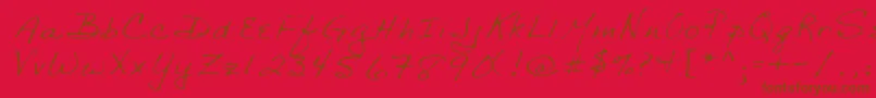 Lehn029 Font – Brown Fonts on Red Background