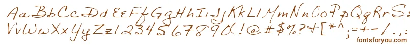 Lehn029-fontti – ruskeat fontit valkoisella taustalla