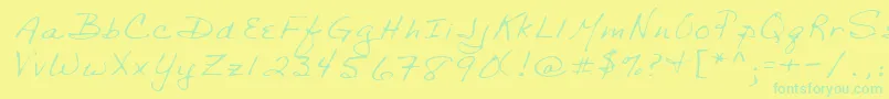 Lehn029 Font – Green Fonts on Yellow Background