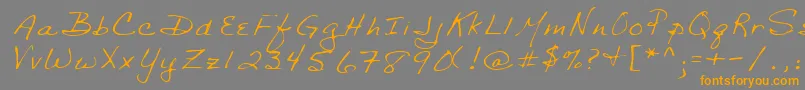 Lehn029 Font – Orange Fonts on Gray Background