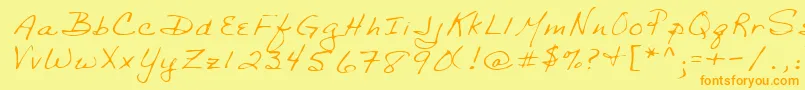 Lehn029 Font – Orange Fonts on Yellow Background