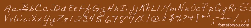 Lehn029 Font – Pink Fonts on Brown Background